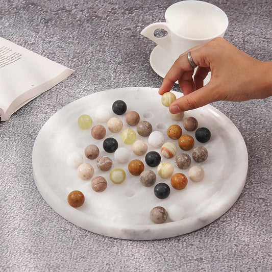 10" Marble Solitaire 2 Player Game - Board Game For Adults-0