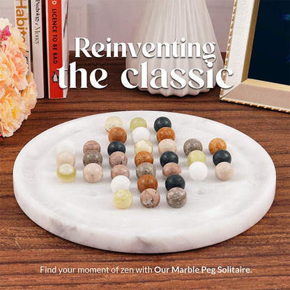 10" Marble Solitaire 2 Player Game - Board Game For Adults-2