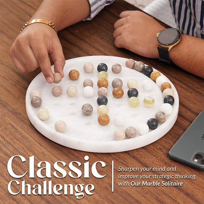 10" Marble Solitaire 2 Player Game - Board Game For Adults-4