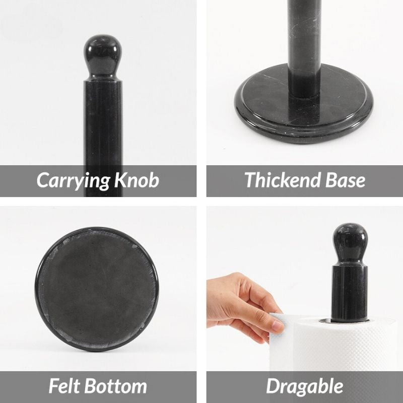 12.5" Marble Paper Towel Holder for Kitchen Towels Rack - Wrapping Paper Holder Towel-4