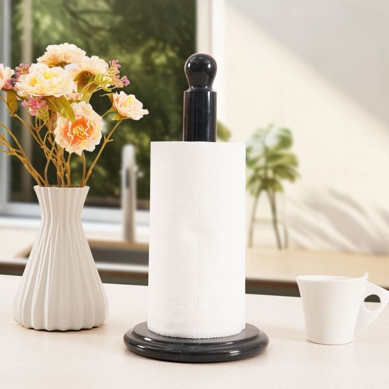 12.5" Marble Paper Towel Holder for Kitchen Towels Rack - Wrapping Paper Holder Towel-0