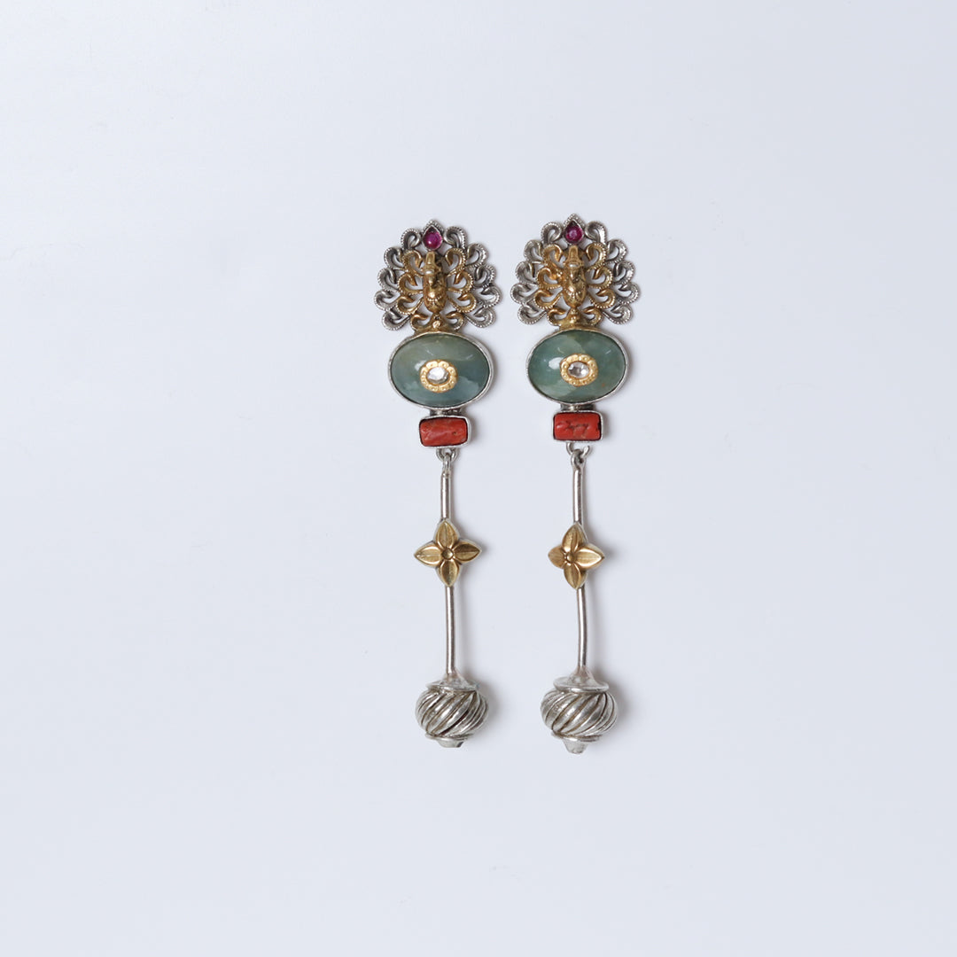 Anokhi - Long Peacock Earrings-1