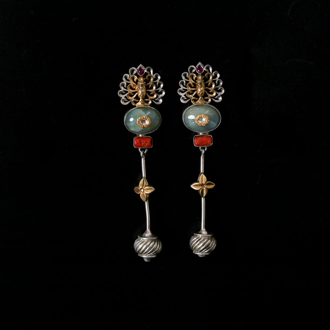 Anokhi - Long Peacock Earrings-2