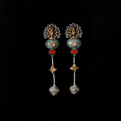 Anokhi - Long Peacock Earrings-2