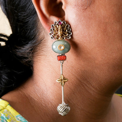 Anokhi - Long Peacock Earrings-4