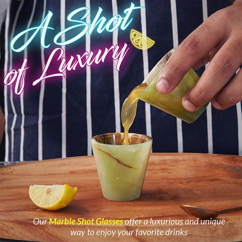 2” Marble Shot Glasses For Drinking Wine, Beer & Vodka-0