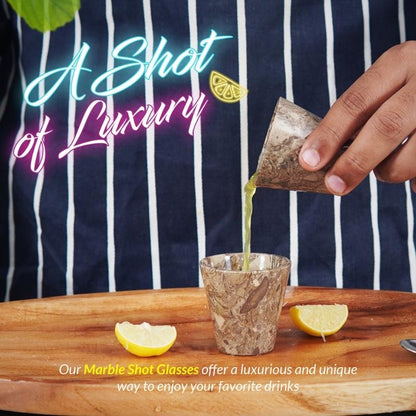 2” Marble Shot Glasses For Drinking Wine, Beer & Vodka-6