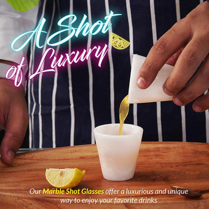 2” Marble Shot Glasses For Drinking Wine, Beer & Vodka-5