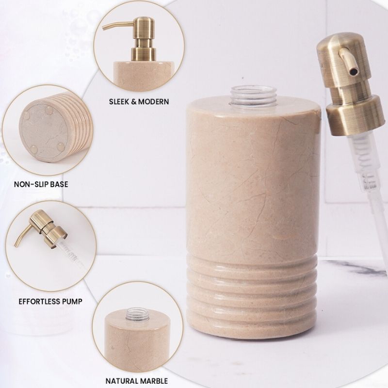 7.5 Marble Soap Dispenser For Dish & Hand Soap Dispenser Bathroom Accessories - Hand Sanitizer-3