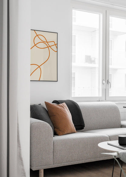 Abstract Lines Orange I-1