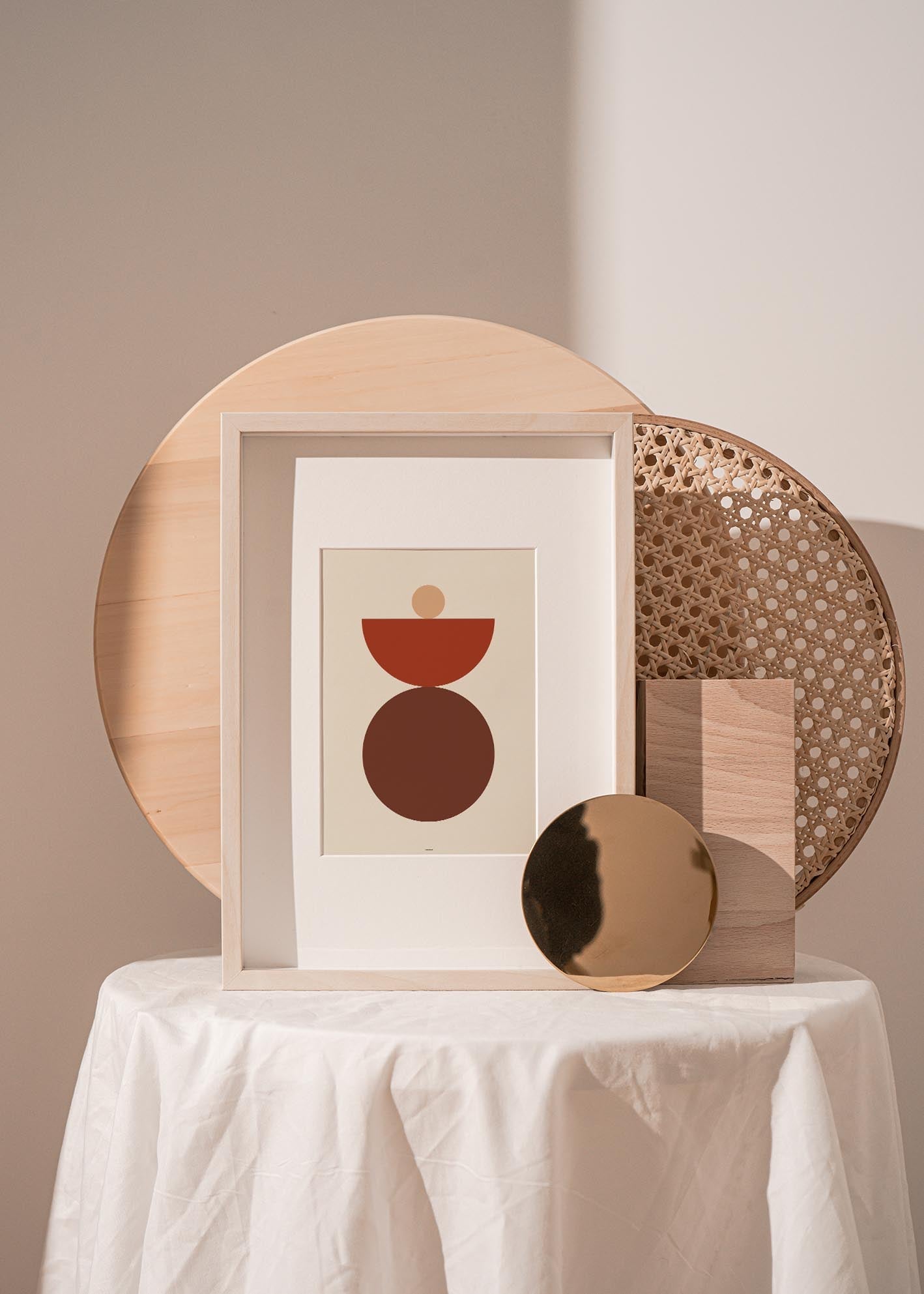 Abstract Shapes Vintage Red-1