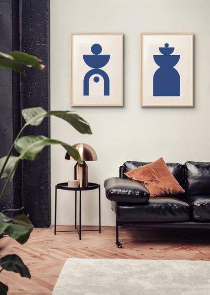 Abstract Geometric Blue II-2