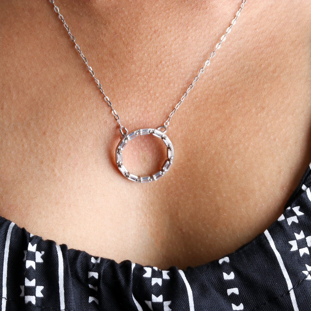 Baguette Pendant With Chain-2