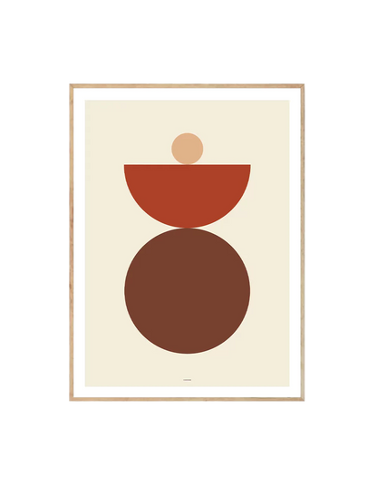 Abstract Shapes Vintage Red-0